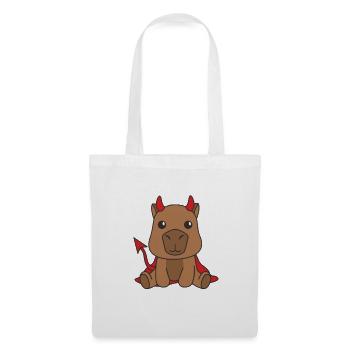 Capybara Happy Halloween Devil Costume - Tote Bag - white - Front
