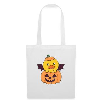 Duck Happy Halloween Pumpkin Bat Costume - Tote Bag - white - Front