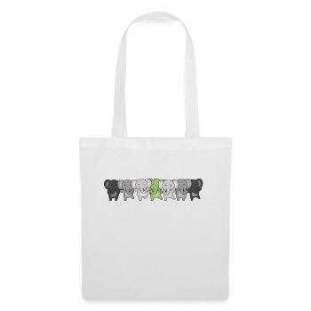 Agender Flag Pride LGBTQ Cute Elephant - Tote Bag - white - Front