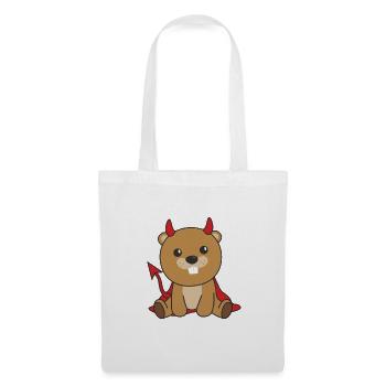 Beaver Happy Halloween Devil Costume - Tote Bag - white - Front