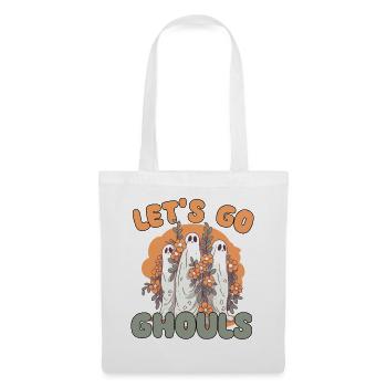 Let's go ghouls groovy ghost with vintage flowers - Tote Bag - white - Front