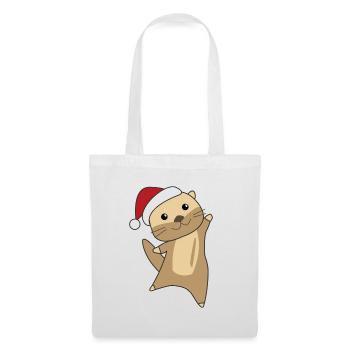 Loutre Noël Neige Hiver Animaux Loutre Loutre - Sac en tissu - blanc - Devant