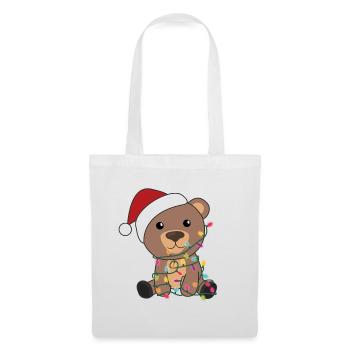 Ours Noël Animaux d’hiver Ours - Sac en tissu - blanc - Devant