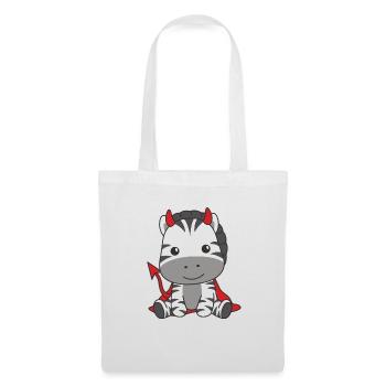 Zebra Happy Halloween Devil Costume - Tote Bag - white - Front