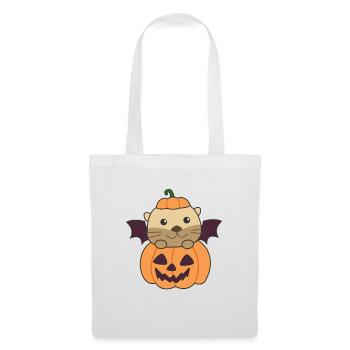 Otter Happy Halloween Pumpkin Bat Costume - Tote Bag - white - Front