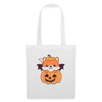 Fox Happy Halloween Pumpkin Bat Costume - Tote Bag - white - Front