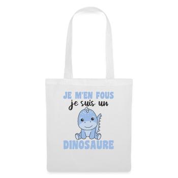 Je m'en fous je suis un dinosaure - Dino - Stoffbeutel - Weiß - Vorne