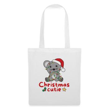 Maus Weihnachten Mäuse Christmas Cutie - Stoffbeutel - Weiß - Vorne