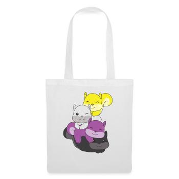 Nonbinary Flag Pride LGBTQ Cute Squirrel - Tote Bag - white - Front
