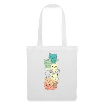 Drapeau Genderfloren Pride LGBTQ Cat Tower - Sac en tissu - blanc - Devant