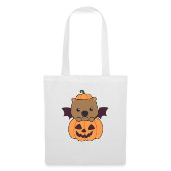 Wombat Happy Halloween Pumpkin Bat Costume - Tote Bag - white - Front