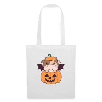 Costume de chauve-souris de citrouille d’Halloween heureux - Sac en tissu - blanc - Devant