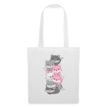 Demigirl Flag Pride LGBTQ Cute Fox Stack - Tote Bag - white - Front
