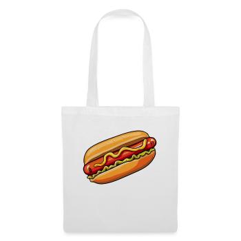 Hot dog: Delicious sausage in a bun - Tote Bag - white - Front