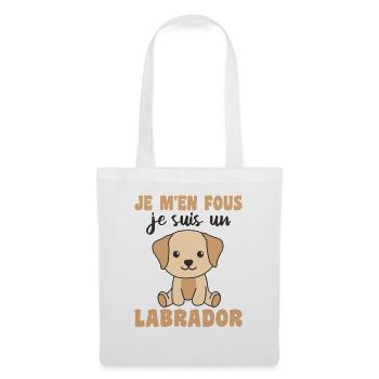 Je m'en fous je suis un labrador - süßer Labrador - Stoffbeutel - Weiß - Vorne