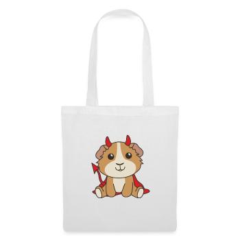 Cochon d’Inde Joyeux costume de diable d’Halloween - Sac en tissu - blanc - Devant