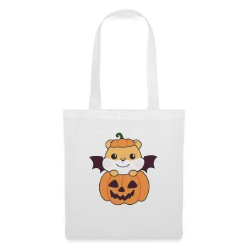 Hamster Happy Halloween Pumpkin Bat Costume - Tote Bag - white - Front