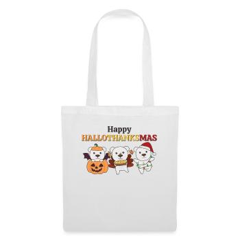 Joyeux Hallothanksmas Ours polaire Noël Ours polaires - Sac en tissu - blanc - Devant