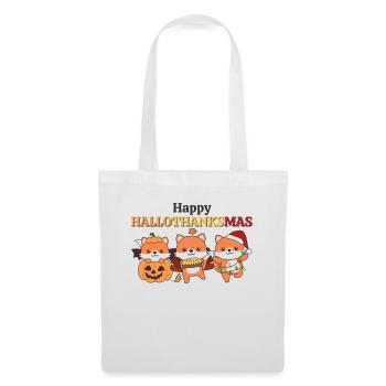 Happy Hallothanksmas Fox Christmas Foxes - Tote Bag - white - Front