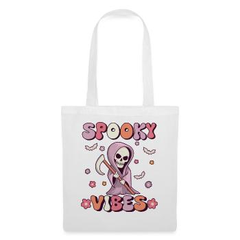 Spooky Vibes Groovy Grim Reaper Vintage - Tote Bag - white - Front