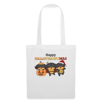 Happy Hallothanksmas Rottweiler Weihnachts Hunde - Stoffbeutel - Weiß - Vorne