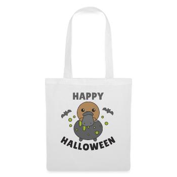 Schnabeltier Happy Halloween Hexenkessel - Stoffbeutel - Weiß - Vorne