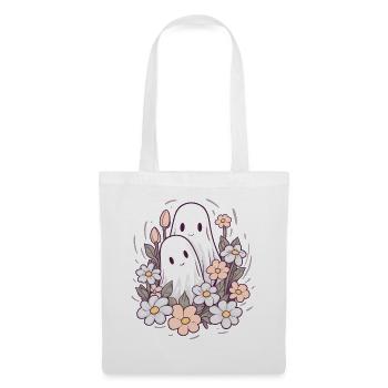 Halloween groovy Mama Geist Hippie Blumen Vintage - Stoffbeutel - Weiß - Vorne