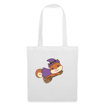 Squirrel Halloween Witch Kids Witch Costume - Tote Bag - white - Front