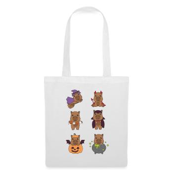 Capybara Halloween Devil Pumpkin Vampire Costume - Tote Bag - white - Front