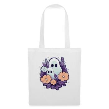 Halloween groovy Mama Geist Hippie Blumen Vintage - Stoffbeutel - Weiß - Vorne