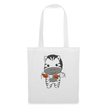 Zebra Happy Halloween Pumpkin Ghost Costume - Tote Bag - white - Front