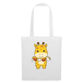 Girafe Joyeux costume fantôme de citrouille d’Halloween - Sac en tissu - blanc - Devant