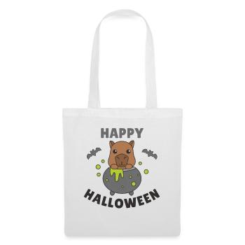 Capybara Happy Halloween Witch's Cauldron Bat - Tote Bag - white - Front