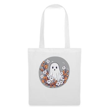 Halloween groovy Geist Hippie Blumen Vintage - Stoffbeutel - Weiß - Vorne