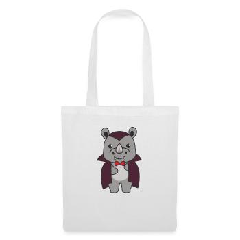 Rhinoceros Happy Halloween Cute Vampire Costume - Tote Bag - white - Front