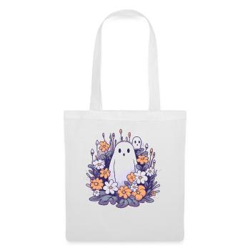 Halloween groovy Mama Geist Hippie Blumen Vintage - Stoffbeutel - Weiß - Vorne