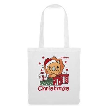 Triceratops cadeau de Noël Animaux d’hiver - Sac en tissu - blanc - Devant