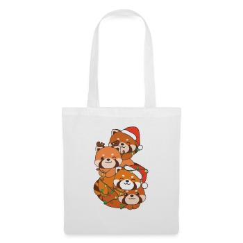 Roter Panda Weihnachtsbaum Weihnachts Tiere - Stoffbeutel - Weiß - Vorne