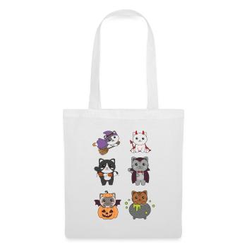 Cat Halloween Devil Pumpkin Vampire Costume - Tote Bag - white - Front