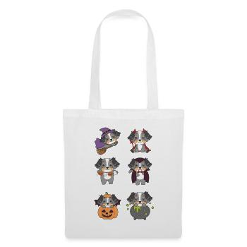 Australian Shepherd Halloween Devil Pumpkin - Tote Bag - white - Front