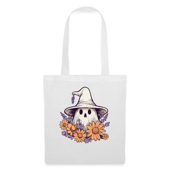 Halloween groovy Geist Hippie Blumen - Stoffbeutel - Weiß - Vorne