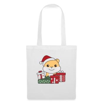Hamster Weihnachten Geschenk Winter Tiere Hamster - Stoffbeutel - Weiß - Vorne