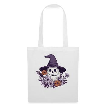 Halloween groovy Geist Hippie Blumen - Stoffbeutel - Weiß - Vorne