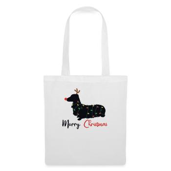 Dackel Weihnachten Winter Tiere Hunde - Stoffbeutel - Weiß - Vorne