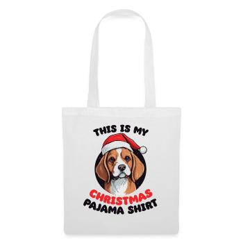 Beagle Noël Pyjamas Chiens - Sac en tissu - blanc - Devant