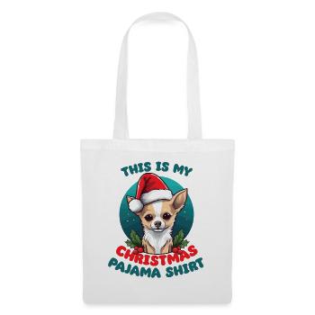 Chihuahua Pyjamas de Noël Chiens - Sac en tissu - blanc - Devant