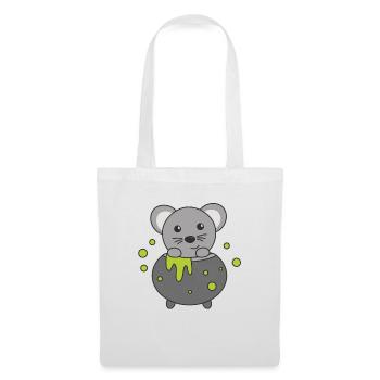 Mouse Happy Halloween Witch's Cauldron Bat - Tote Bag - white - Front