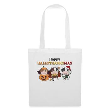 Happy Hallothanksmas Cow Christmas Cows - Tote Bag - white - Front
