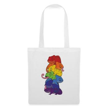 Rainbow Flag Pride LGBTQ Cute Chameleon Stack - Tote Bag - white - Front