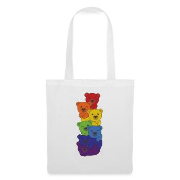 Rainbow Bear Mignon Ours coloré pour les enfants - Sac en tissu - blanc - Devant